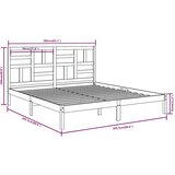  Okvir za krevet od masivne borovine bijeli 200 x 200 cm | shoptok.hr