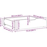  Ladice ispod kreveta 2 kom bijele 75x55x17 cm od borovine | shoptok.hr