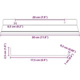  Polica na zidu s policom Zidne 2 pcs Antracit 30 x 18 x 2 5 cm - Antracit 30 x 18 cm 2 | shoptok.hr