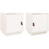  Nočna omarica 2 kosa bela 40x34x45 cm trdna borovina, (20732790) | Shoptok.si