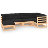 Maison Chic Seti vrtnega pohištva - Vrtna garnitura - Vrtni pohištvo set 6-delna z blazinami trdna borovina, (21806754) | Shoptok.si