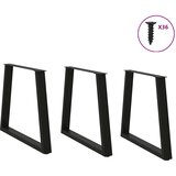  Noge za blagovaonski stol V-oblik 3 kom Crne 70 x (72-73,3) cm Čelik | Eponuda.ba