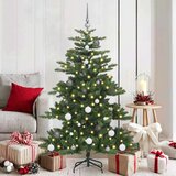 vidaXL Umjetno božićno drvce s nogom s 150 LED dioda Zelena 150 cm PVC | shoptok.hr