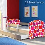  Otroška postelja ACMA z motivom, stranska sonoma + predal 140x70 cm 25 Sweet hearts | Shoptok.si