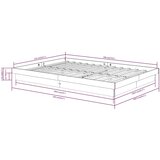  Okvir za krevet od masivnog drva 135 x 190 cm bračni | shoptok.hr