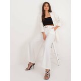Fashion Hunters Cream trousers with wide legs cene
