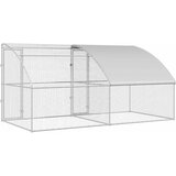  Kavez za piliće 2 pcs Srebrno 400 x 200 x 200 cm Čelik i PE | Eponuda.com