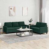  2-dijelni set sofa s jastucima tamnozeleni baršunasti | Eponuda.com