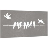  Vrtni zidni ukras 105 x 55 cm od čelika COR-TEN s uzorkom ptica | shoptok.hr
