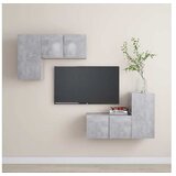  4-dijelni set TV ormarića siva boja betona od iverice | shoptok.hr