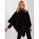 Wool Fashion Italia Poncho-AT-PN-2347.16-black | Shoptok.si