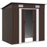  Vrtna kućica za pohranu smeđa 194 x 121 x 181 cm čelična | shoptok.hr