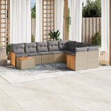 vidaXL 10-dijelni set vrtnih sofa s jastucima bež od poliratana | shoptok.hr
