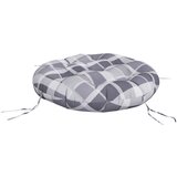  Okrugli jastuk sivog kariranog uzorka Ø 60 x 11 cm Oxford tkanina | shoptok.hr