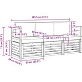  Setovi sofa 3 pcs Prirodna i svijetlo siva Čvrsto drvo akacije | shoptok.hr