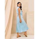 Sinsay Midi haljina s platnenim vezanjem i viskozom | shoptok.hr