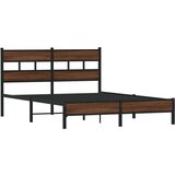 vidaXL Posteljni okvir brez vzmetnice hrast 140x190 cm inženirski les | Shoptok.si