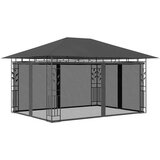  Sjenica s mrežom i LED svjetlosnim trakama 4x3x2,73 m antracit | shoptok.hr