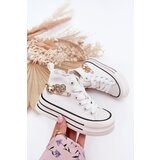 Boto Children's High Sneakers With Golden Decoration White Elvena | ePonuda.com
