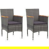 vidaXL 3-dijelni vrtni bistro set od poliratana i kaljenog stakla sivi | shoptok.hr