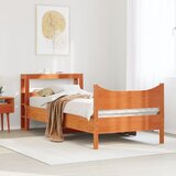  Okvir kreveta s uzglavljem voštano smeđi 75x190 cm od borovine | shoptok.hr