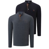 Dewberry DOUBLE SET V4009 MEN'S SWEATSHIRT-BLACK-ANTHRACITE | Shoptok.si