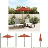  The Living Store Vrtni senčnik z lesenim drogom terakota 198x198x231 cm - Vrtni Senčnik, (21742963) | Shoptok.si