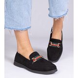D/CEO marka niezdefiniowana Black suede loafers with gold decoration Daliana | Shoptok.si