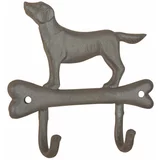Esschert Design Stenski obešalnik iz litega železa z motivom psa in kosti