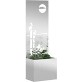 vidaXL Vrtno korito z dekorativno ploščo Srebrna 50 x 140 cm | Shoptok.si