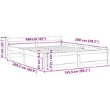  Okvir za krevet od masivnog drva bijeli 160 x 200 cm | shoptok.hr