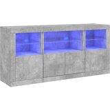 Maison Chic Komoda - Predalnik z LED lučkami betonsko siva 142,5x37x67 cm, (21719551) | Shoptok.si