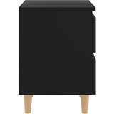  Noćni ormarić s nogama od masivne borovine crni 40 x 35 x 50 cm | shoptok.hr