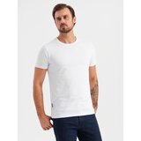 Ombre BASIC men's cotton shirt set with round neckline - gray-green/white/beige | Eponuda.ba