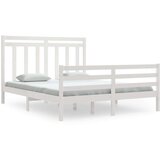  Posteljni okvir bel iz trdnega lesa 160x200 cm, (20685099) | Shoptok.si