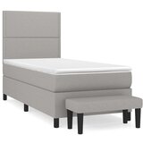  Okvir kreveta s oprugama i madrac svjetlosivi 90x200cm tkanina | shoptok.hr