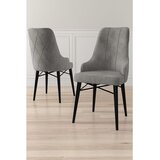 Hanah home set trpezarijskih stolica Neta 8 kom, siva tkanina Babyface, crne drvene noge | Eponuda.com