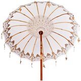 vidaXL balineški parasol krema 180-190 cm pamuk, solidno drvo | shoptok.hr