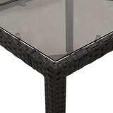 vidaXL Vrtna miza s stekleno ploščo črna 90x90x75 cm poli ratan | Shoptok.si