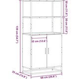 vidaXL Visoka ploča sonoma hrast 68x35x139cm konstruirano drvo i metal | shoptok.hr