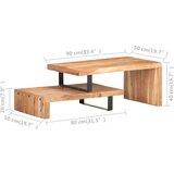  2-dijelni set stolića za kavu od masivnog bagremovog drva | shoptok.hr