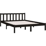 Posteljni okvir črn iz trdne borovine 140x190 cm, (20606181) | Shoptok.si