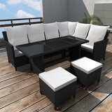  The Living Store Vrtna sedežna garnitura z blazinami 4-delna poli ratan črna - Vrtna Sedežna Garnitura, (21471079) | Shoptok.si