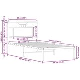 vidaXL Okvir kreveta bez madraca dimljena boja hrasta 90x200 cm drveni | shoptok.hr