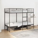 vidaXL Dvoposteljna postelja brez vzmetnice črna 90x200 cm jeklo | Shoptok.si