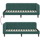  Kutni okvir kreveta Tamnozelena 90 x 200 cm Baršun | shoptok.hr