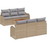  Set od 7 dijelova sofe za vrt s jastucima Bež Poli ratan Akacija | shoptok.hr