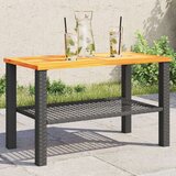  Vrtni stol crni 70 x 38 x 42 cm od poliratana i drva bagrema Cijene