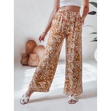 DStreet Spodnie damskie materiałowe wide leg TROPICAL SUN kamelowe | shoptok.hr