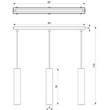  Luster na sajli RAITO 3xGU10/8W/230V mesing | Eponuda.com